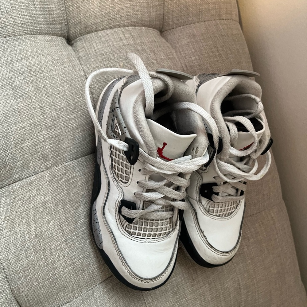 Nike Kids White and Black Sneakers with Red Accents